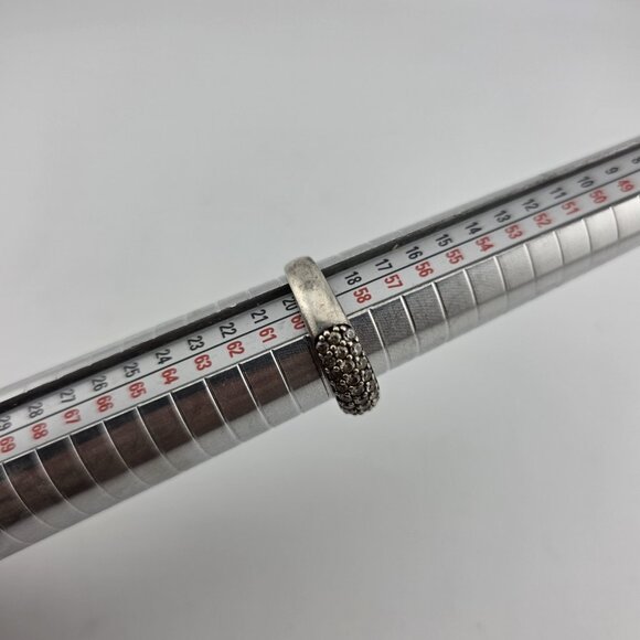 925 Sterling Silver Ring white Stone Vintage Band Size 9 - Picture 2 of 8